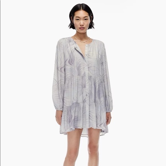 Wilfred Sheer White and Gray Mini Dress - Picture 2 of 5